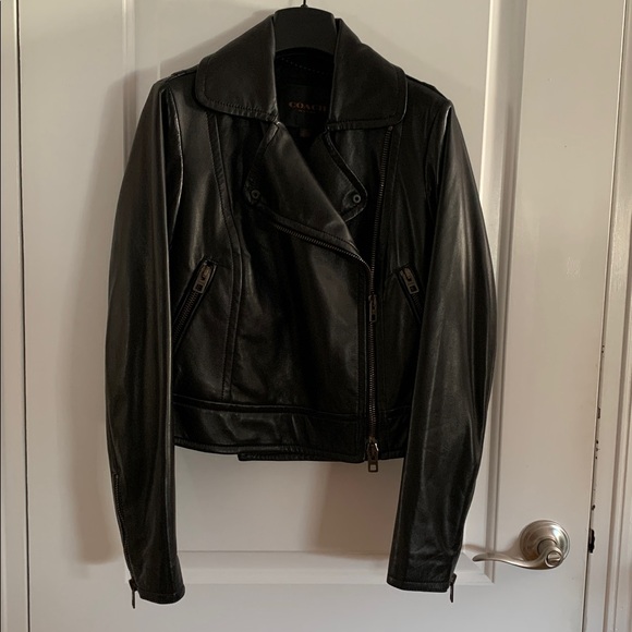 Coach Black Leather Moto Jacket - Picture 3 of 13